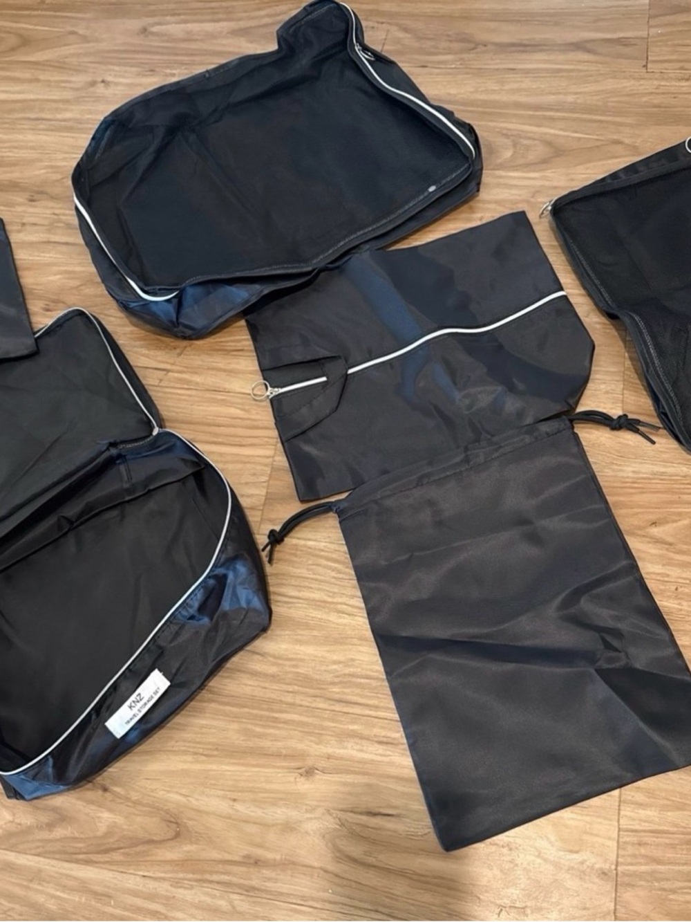 KNZ 6 piece black Travel Packing set